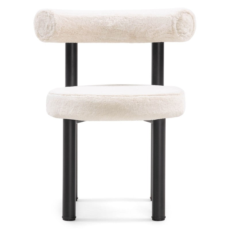 Scaun de dining Pedro, ecru/picioare negre
