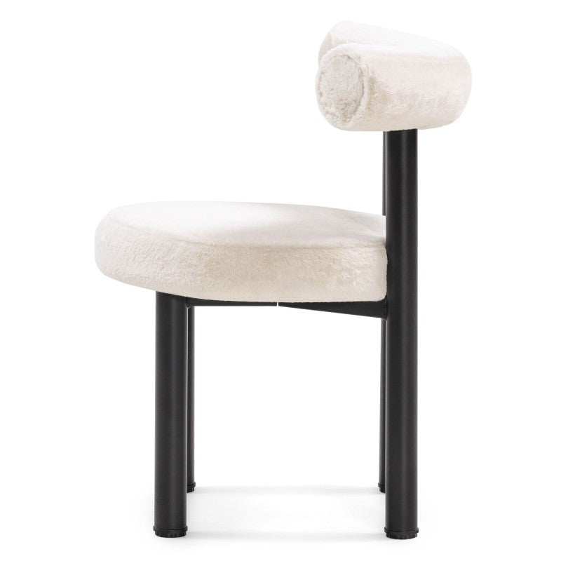 Scaun de dining Pedro, ecru/picioare negre