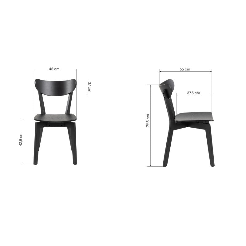 Scaun de dining Roxby, negru