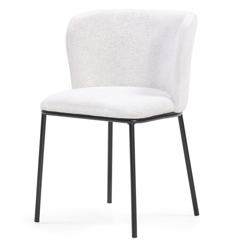 Scaun de dining Yasmin, ecru/picioare negre