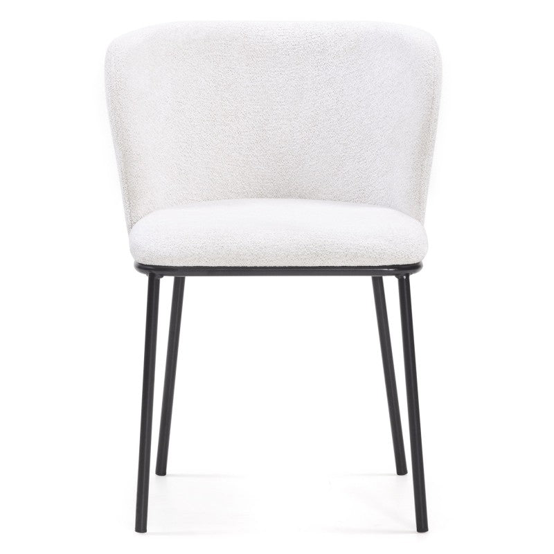 Scaun de dining Yasmin, ecru/picioare negre