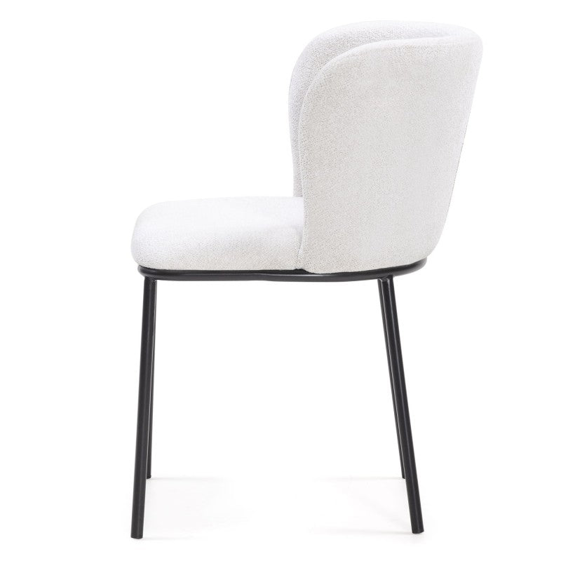 Scaun de dining Yasmin, ecru/picioare negre