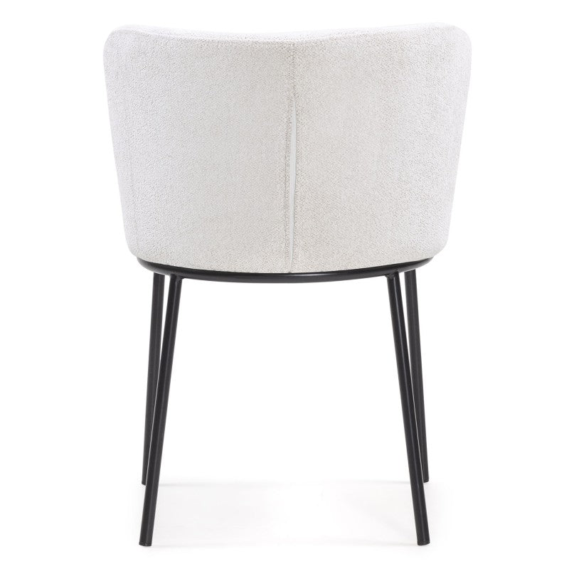 Scaun de dining Yasmin, ecru/picioare negre