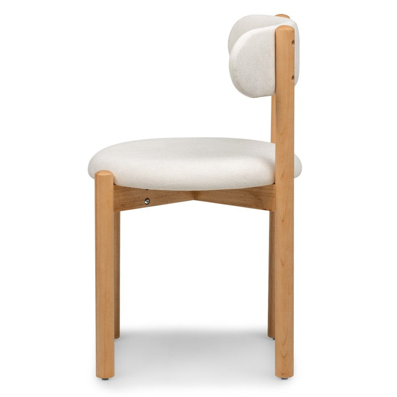 Scaun de dining Yoko, crem/natur, lemn de hevea