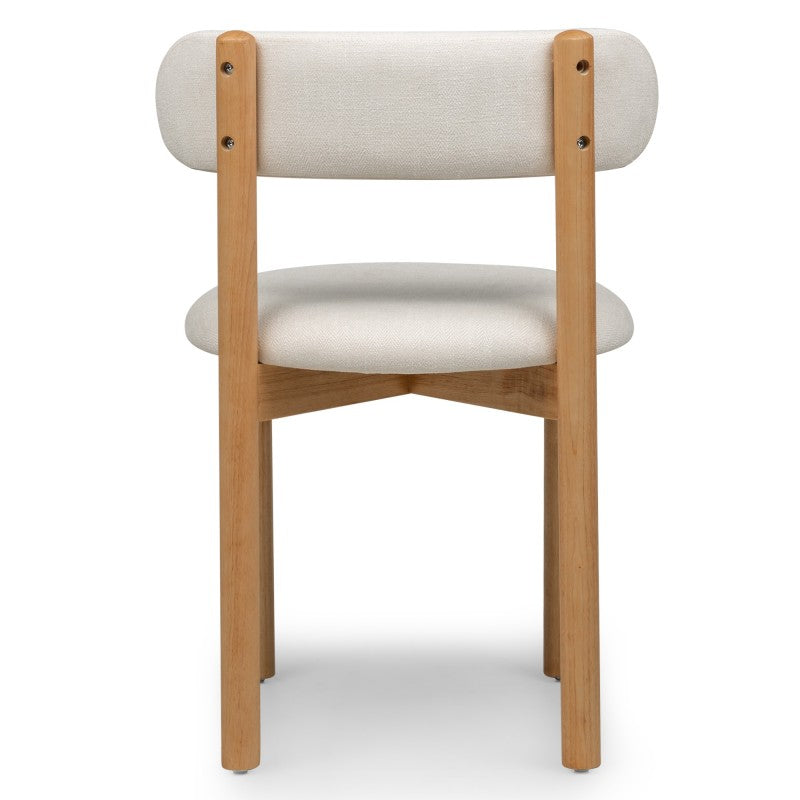 Scaun de dining Yoko, crem/natur, lemn de hevea