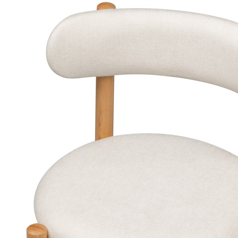 Scaun de dining Yoko, crem/natur, lemn de hevea