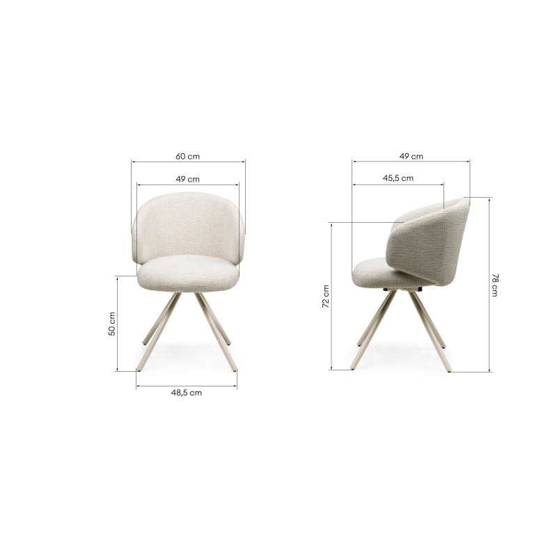 Scaun rotativ Pearl, bej