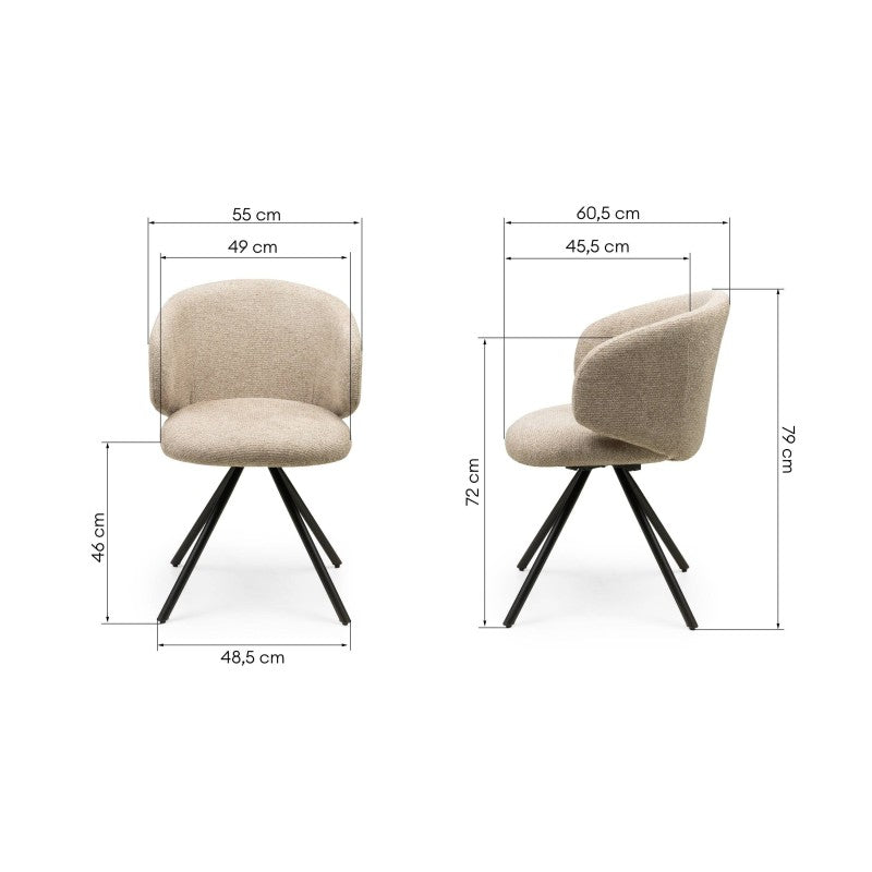 Scaun rotativ Pearl, mocha, picioare negre