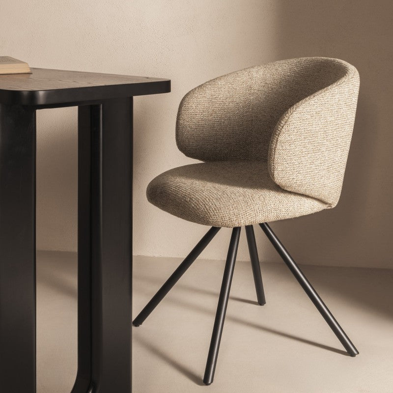 Scaun rotativ Pearl, mocha, picioare negre