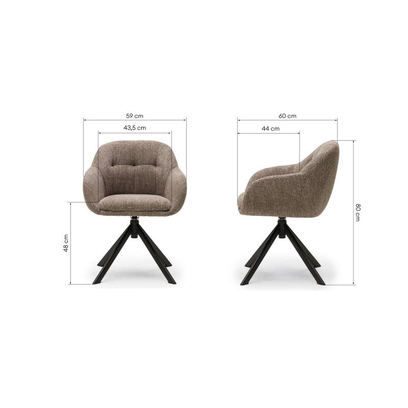 Scaun rotativ Santos, maro/picioare negre