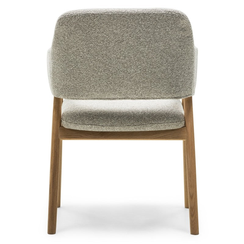 Scaun tapițat Sanremo, gri deschis, bouclé/stejar