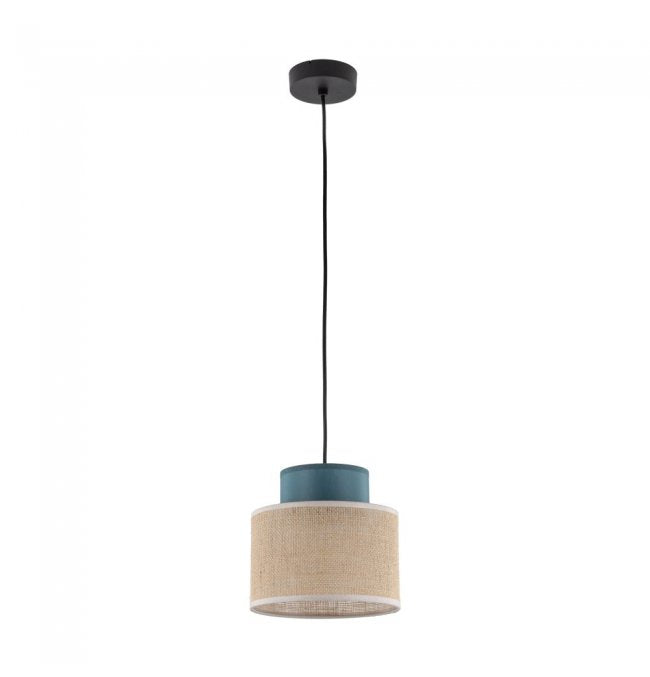Lampă suspendată TK Lighting Duo, iută / verde, 3257