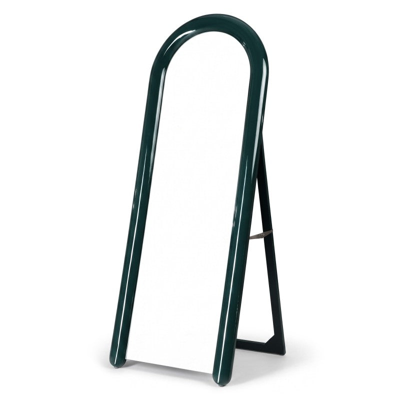 Oglindă de podea Kunis, ovală, 60x160 cm, verde marin, lucioasă