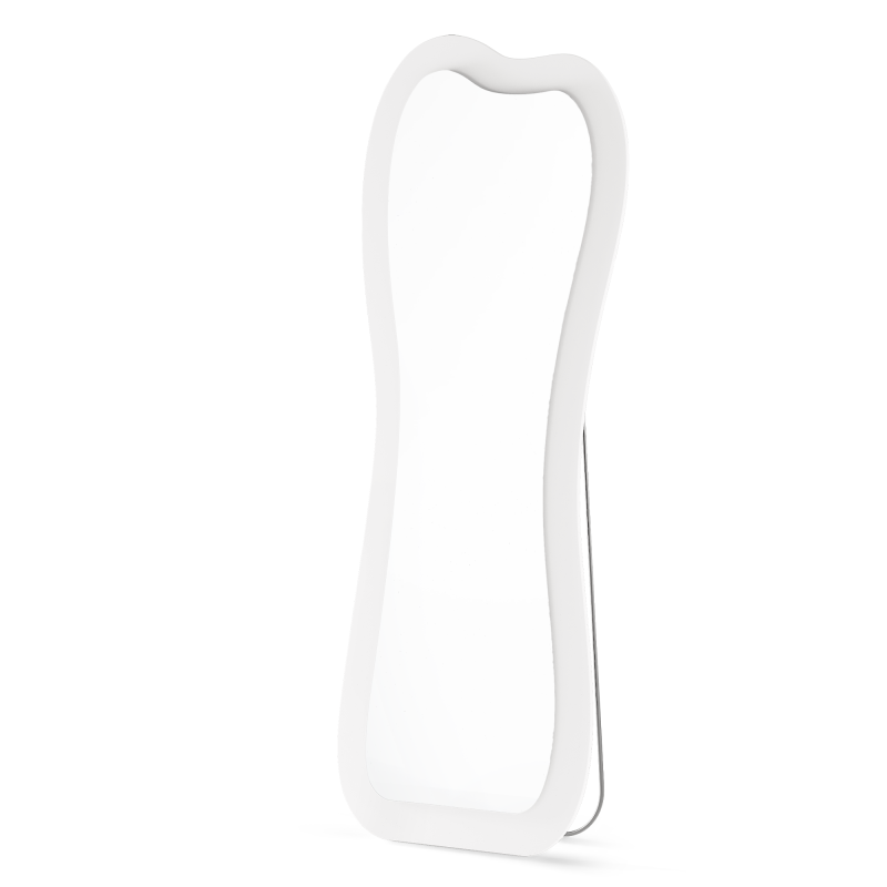 Oglindă de podea Cella, cu iluminare LED, 63x160 cm, formă neregulată, albă