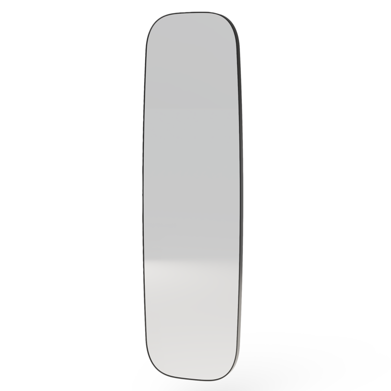 Oglindă de perete Fina, cu ramă neagră, 40x140 cm, dreptunghiulară, rotunjită, aluminiu