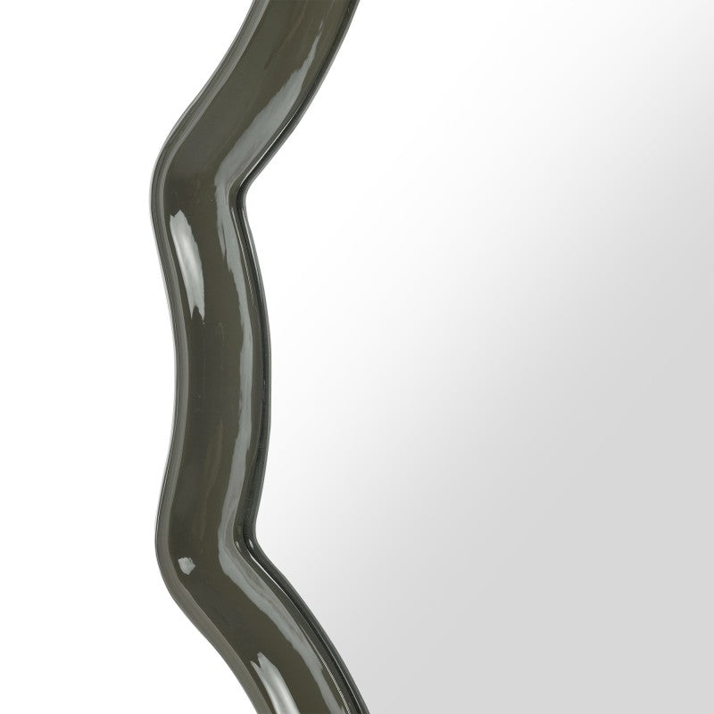 Oglindă de perete Luppo, 100 cm, verde-gri, lucioasă