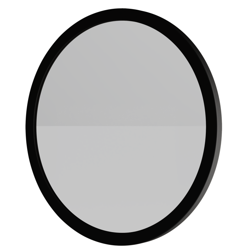 Oglindă de perete Sesto, cu ramă din lemn, 60 cm, rotundă, neagră