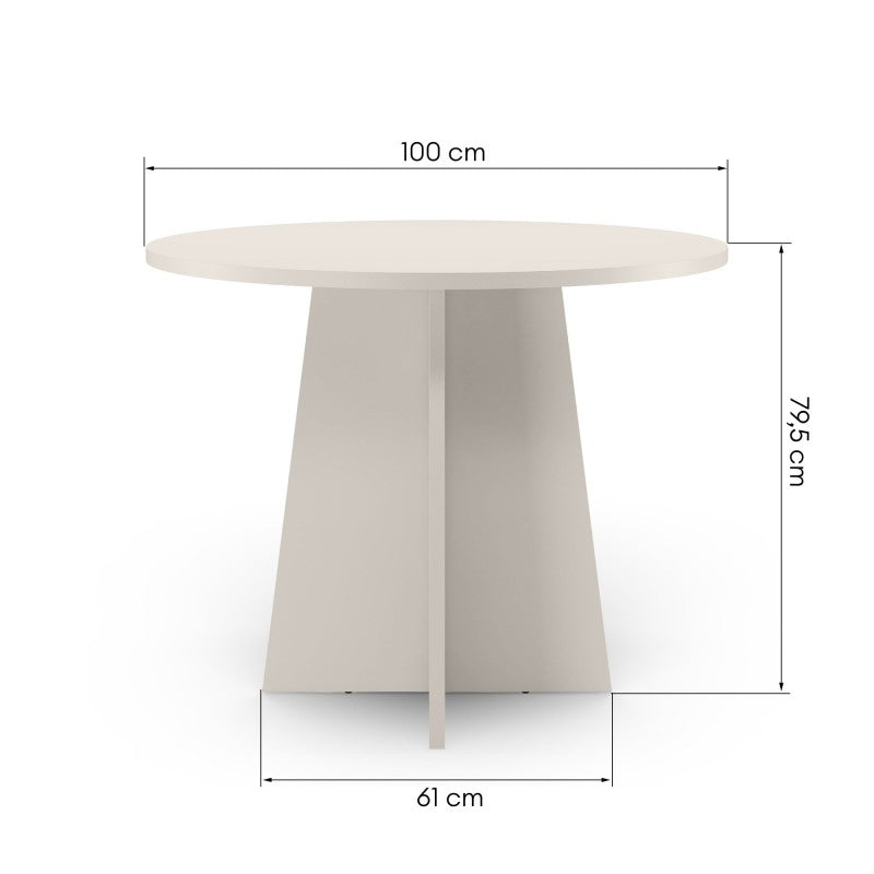 Masă de dining Merlo, rotundă, 100 cm, cașmir