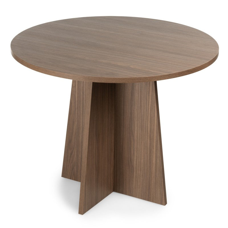 Masă de dining Merlo, rotundă, 100 cm, nuc Lincoln