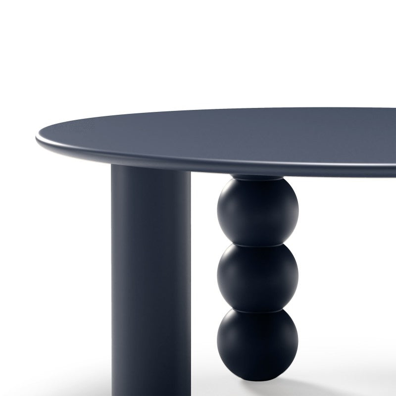 Măsuță de cafea Bolla, rotundă, 80 cm, bleumarin, picior decorativ sferic