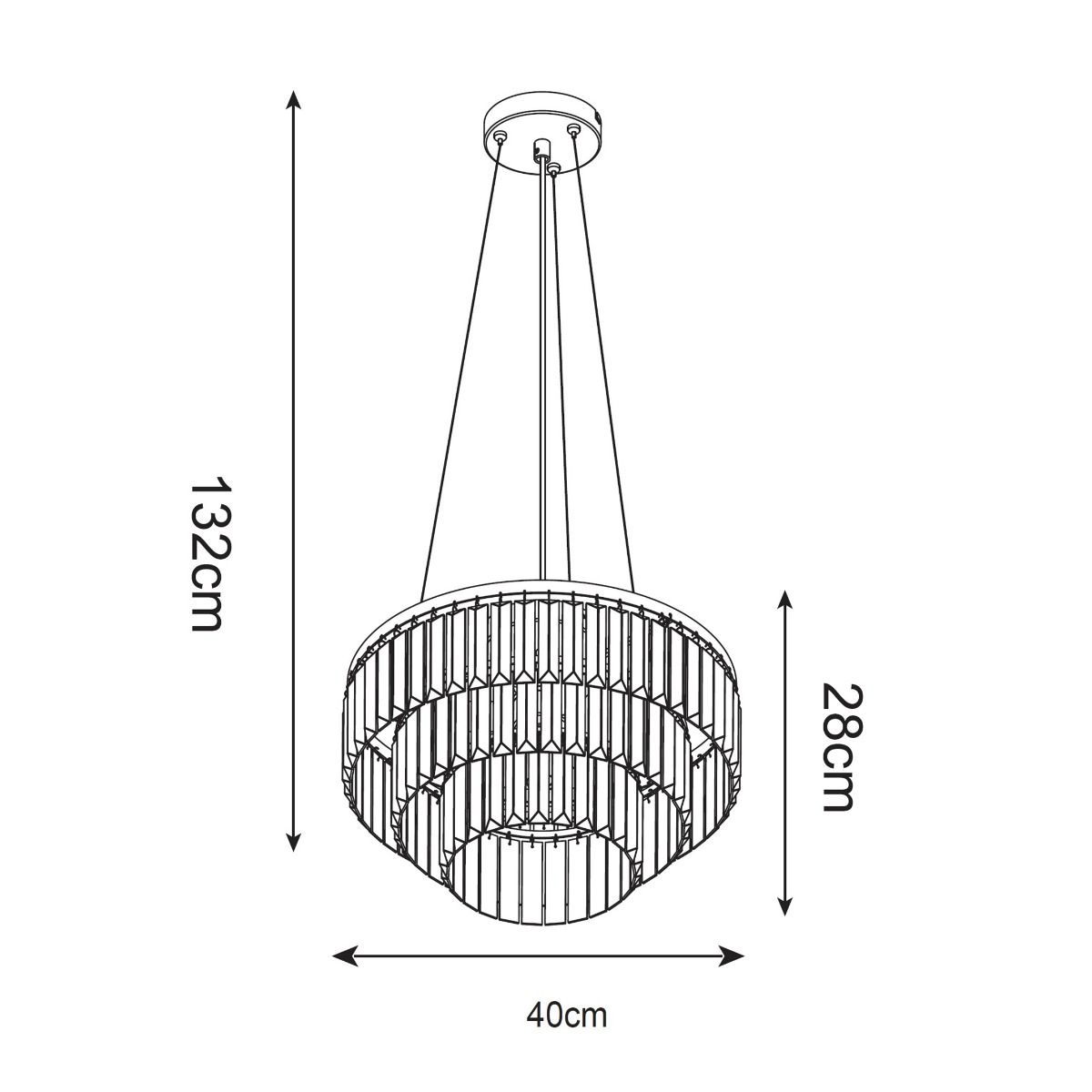 Lampa Zumaline Tifanny 132x40 Argintiu 003064-008935