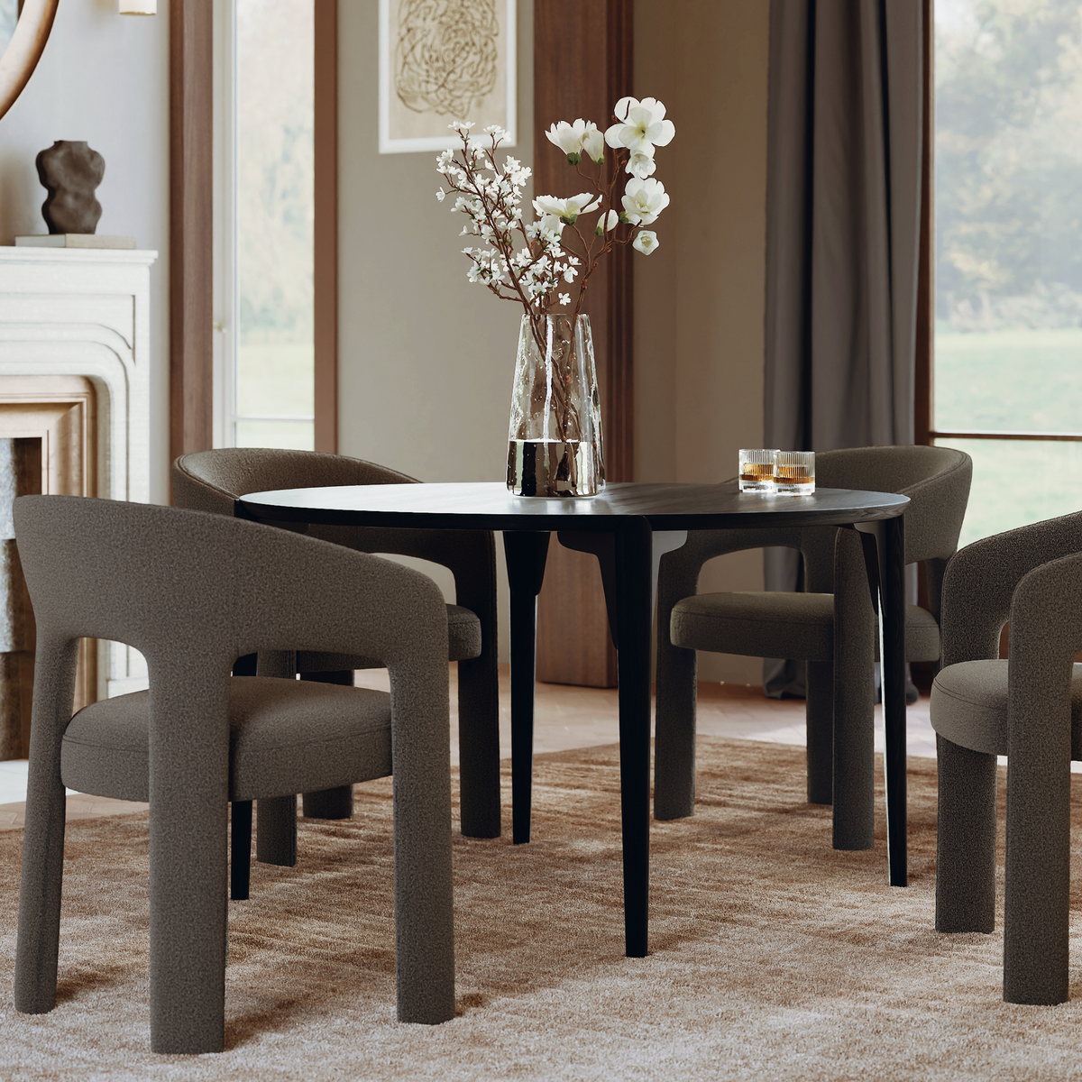 Masă de dining PARAGON Frasin negru 400208327