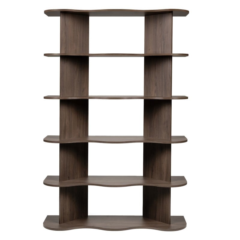 Bibliotecă Reo, înaltă, nuc Villa, ondulată