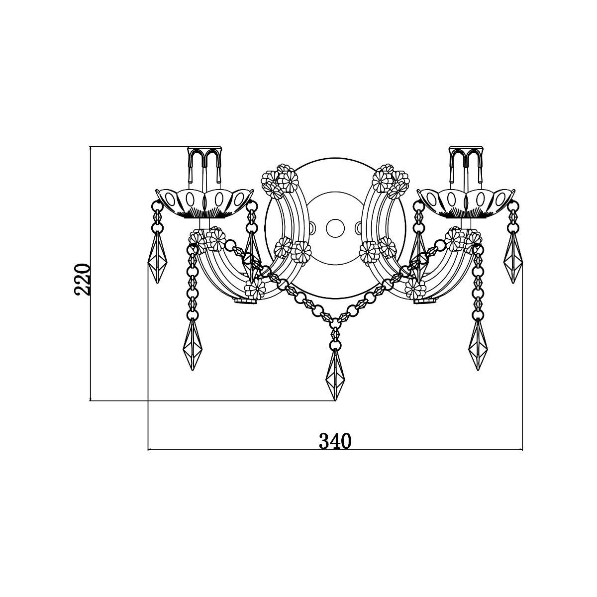 Lampa de perete Zumaline Magnolia 32x34x18 Negru 003064-007909