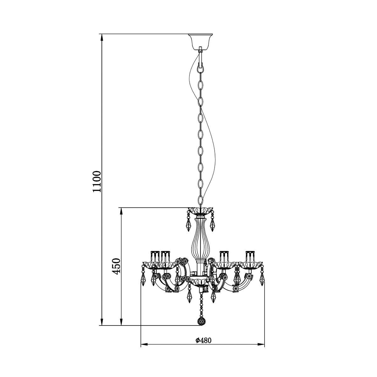 Lampa de tavan Zumaline Magnolia 110x48 Alb 003064-001622