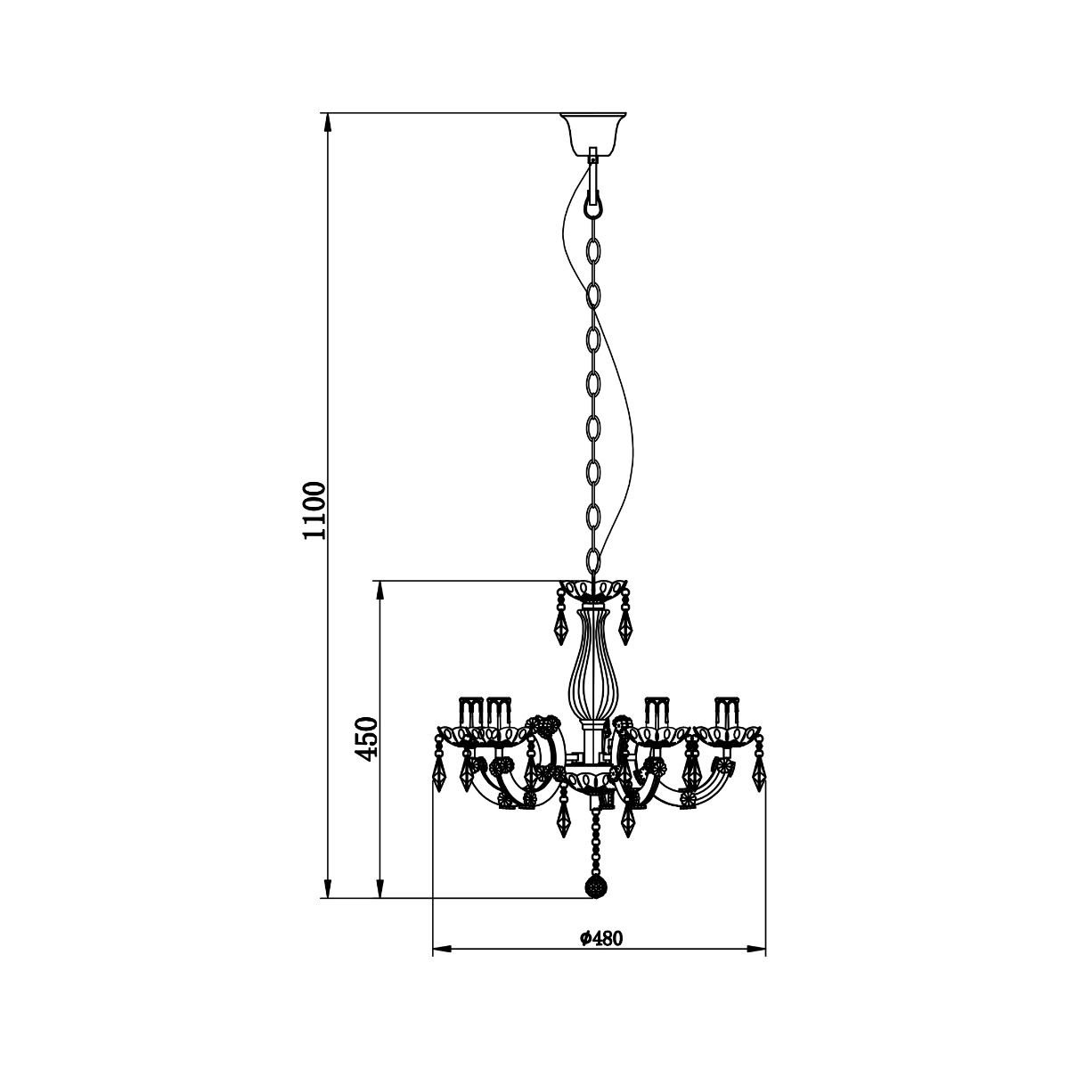 Lampa de tavan Zumaline Magnolia 110x48 Negru 003064-001367