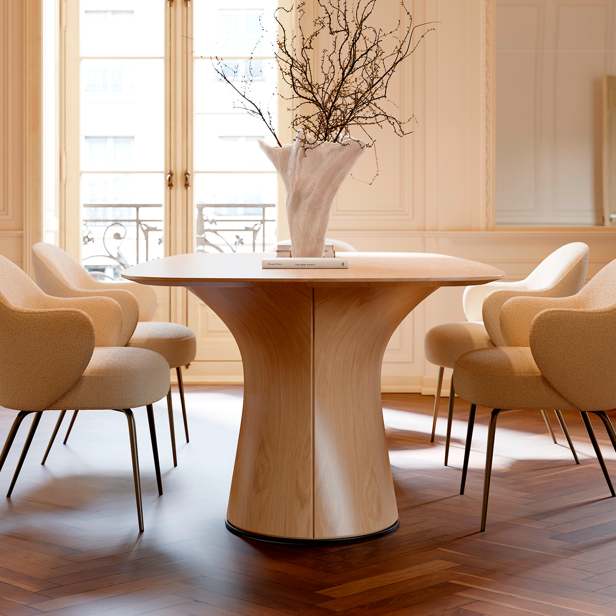 Masă de dining ROOT Stejar albit 400208321