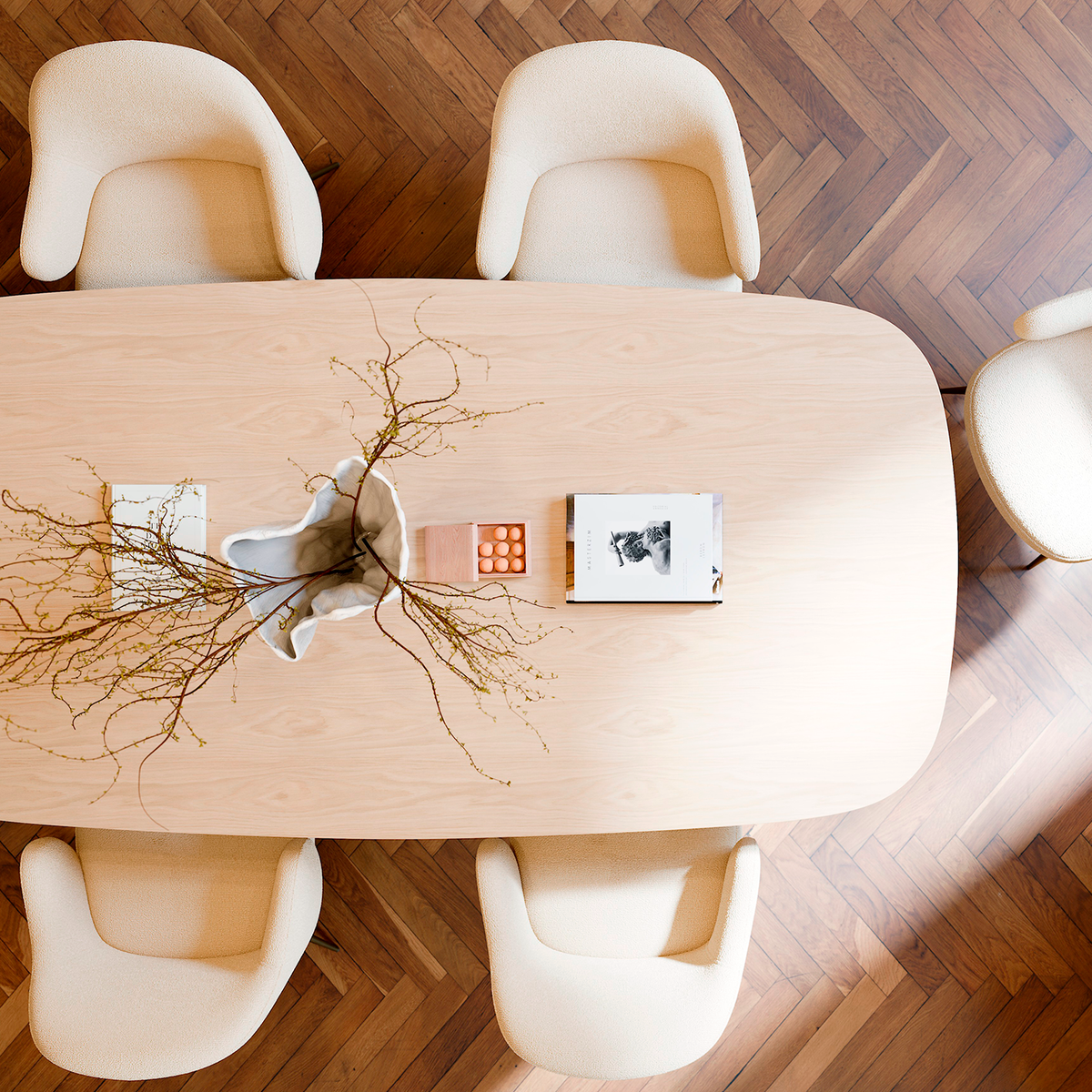 Masă de dining ROOT Stejar albit 400208321