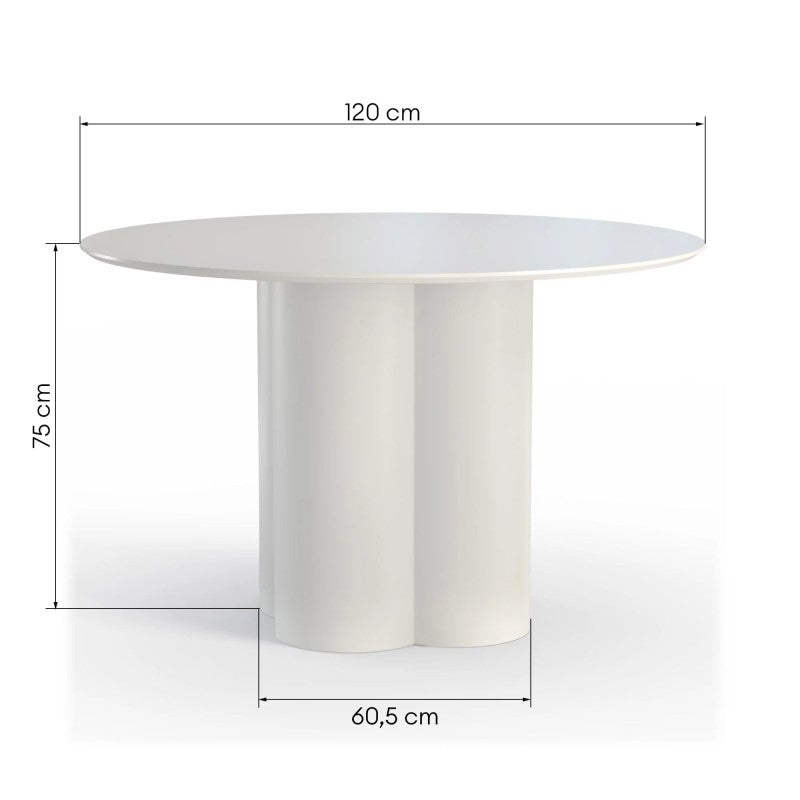 Masă de dining Adaggio, 120 cm, rotundă, gri-bej