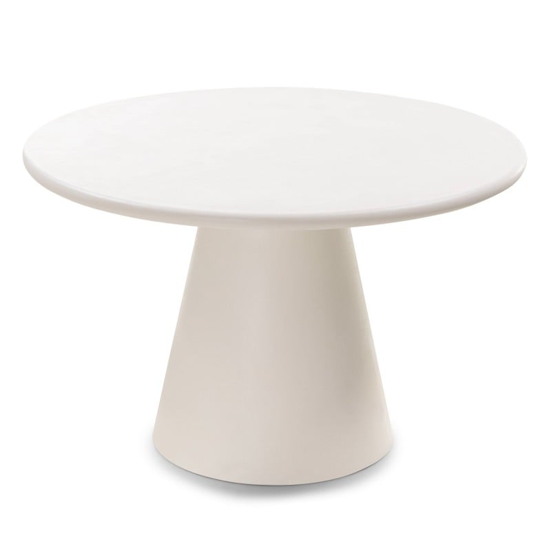 Masă de dining Aurora, 120 cm, rotundă, ecru, microciment