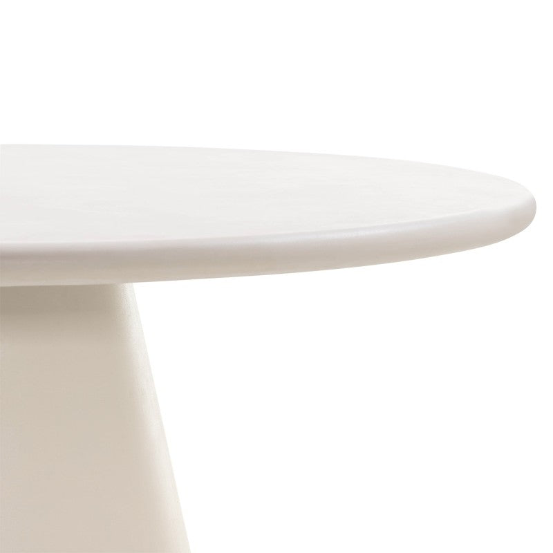 Masă de dining Aurora, 120 cm, rotundă, ecru, microciment
