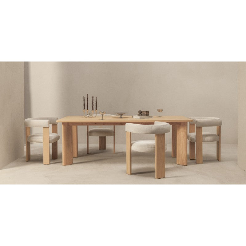 Masă de dining Bali, 220 cm, crem și albă