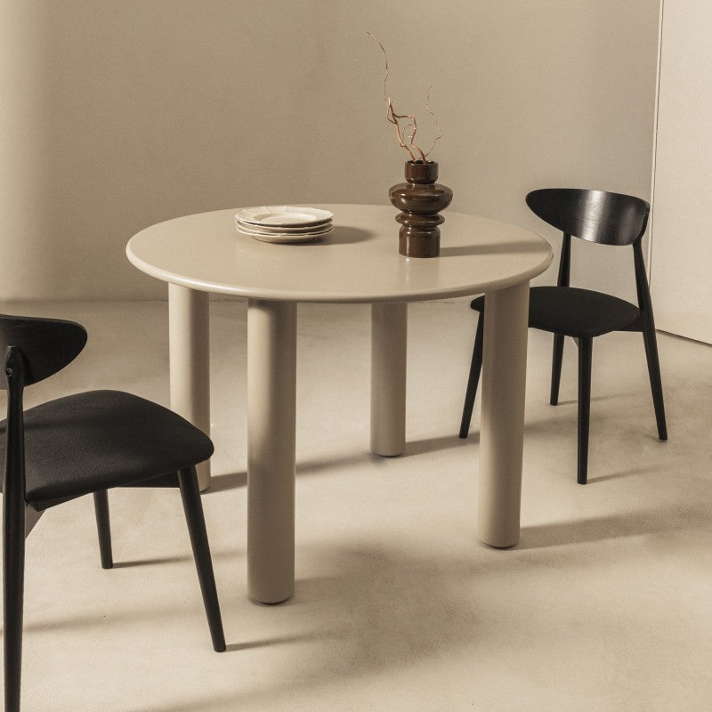 Masă de dining Joki, 110 cm, rotundă, bej închis