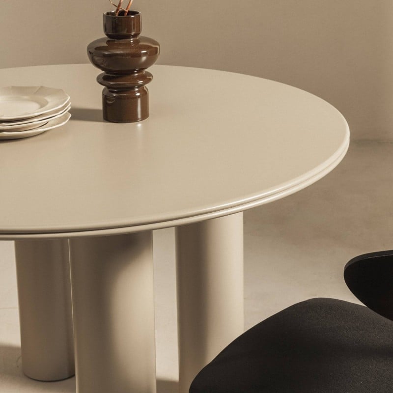Masă de dining Kairo, 120 cm, rotundă, bej închis