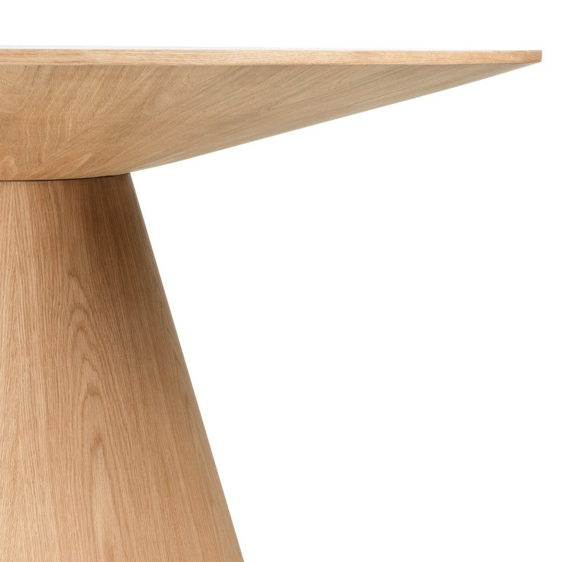 Masă de dining Kiruna, 137 cm, rotundă, furnir de stejar natur