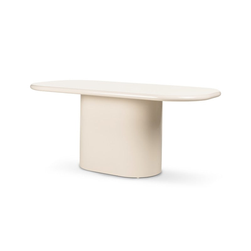 Masă de dining Modesto, 180 cm, bej deschis, lucioasă