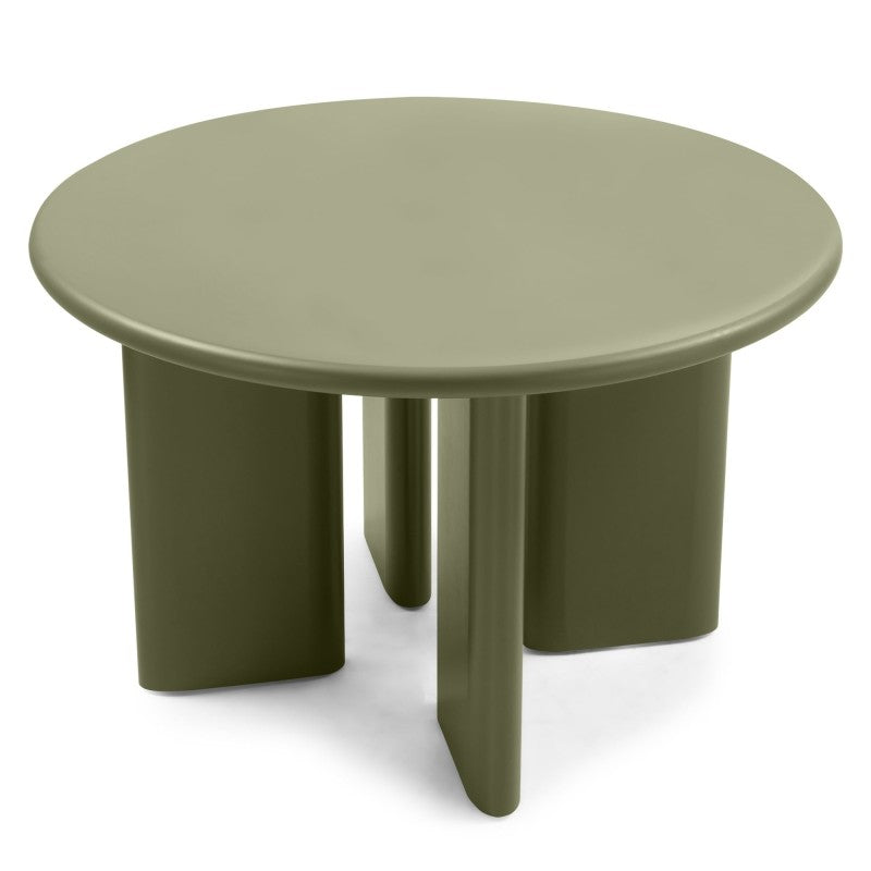 Masă de dining Poem, 120 cm, rotundă, verde măsliniu, mată