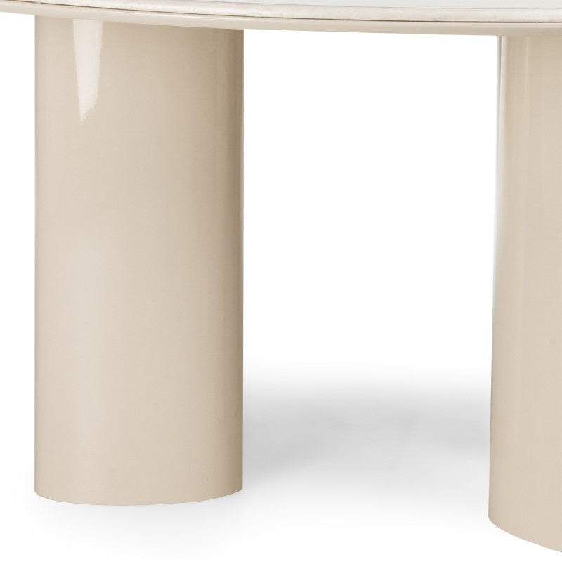 Masă de dining Rio, 160 cm, bej deschis/marmură