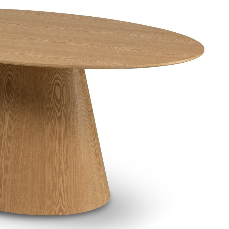 Masă de dining Solan, 160 cm, ovală, furnir de frasin
