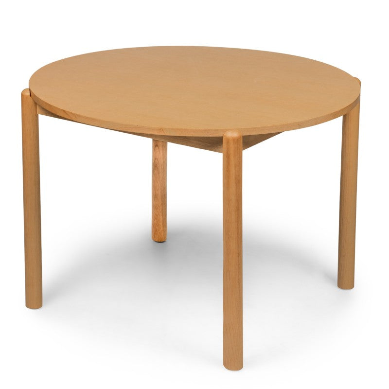 Masă de dining Yoko, 110,5 cm, rotundă, natur, lemn de hevea, furnir de frasin