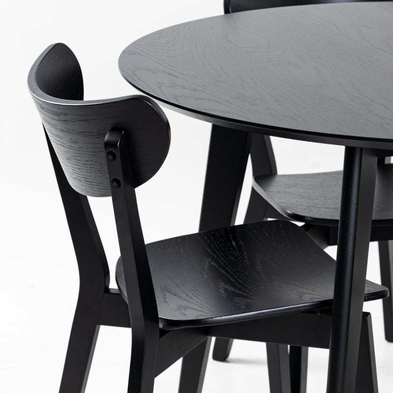 Masă de dining Roxby, rotundă, 105 cm, neagră