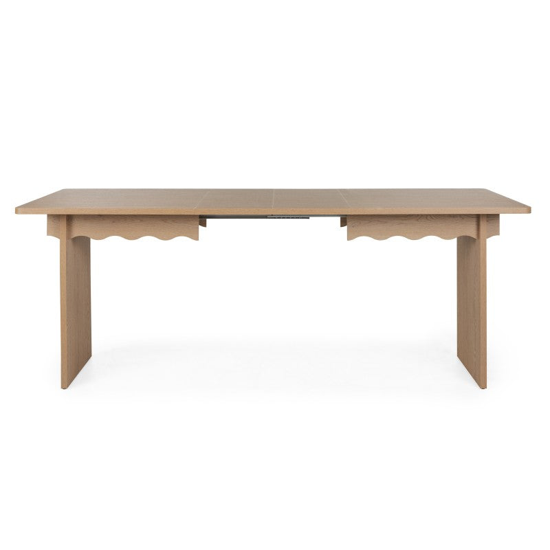 Masă extensibilă Floya, 140-200 cm, stejar Cremona Torro, val decorativ