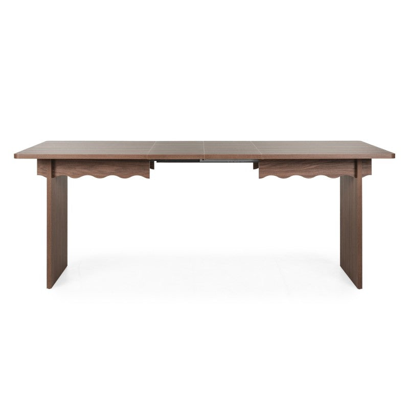Masă extensibilă Floya, 140-200 cm, nuc Lincoln, val decorativ