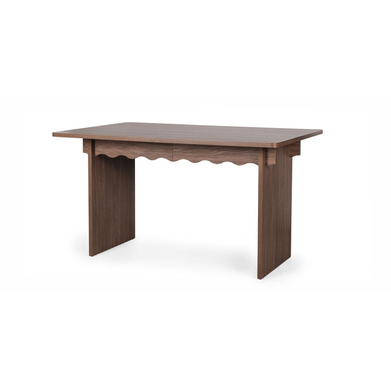 Masă extensibilă Floya, 140-200 cm, nuc Lincoln, val decorativ