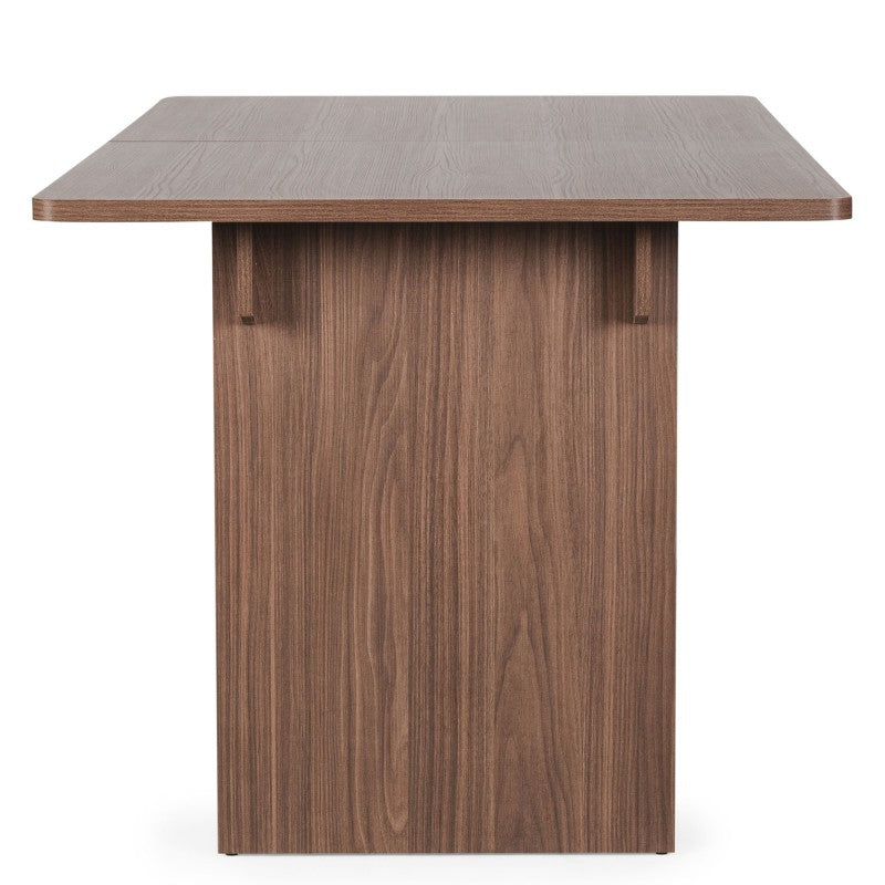 Masă extensibilă Floya, 140-200 cm, nuc Lincoln, val decorativ
