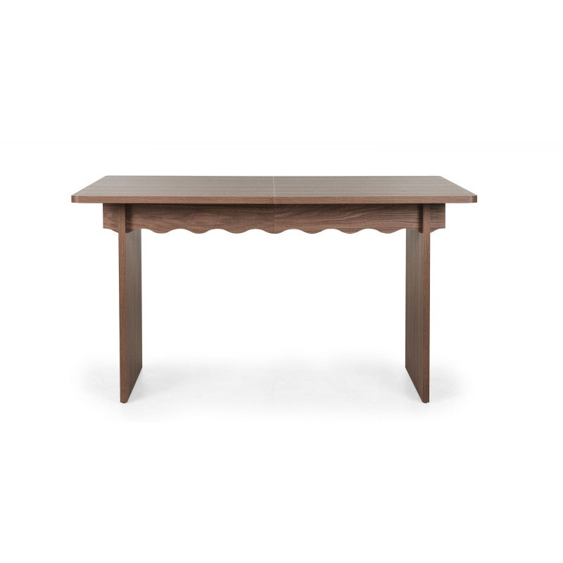 Masă extensibilă Floya, 140-200 cm, nuc Lincoln, val decorativ